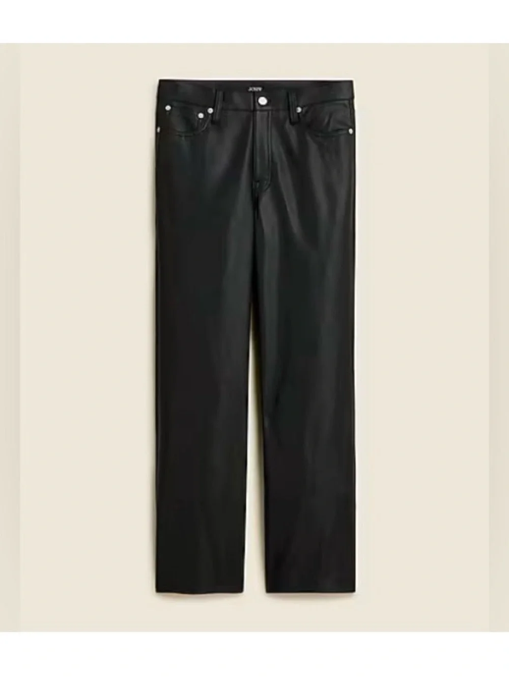 J. Crew Slim Wide-Leg Faux Leather Pants NWT Black Size 24 MSRP $158
